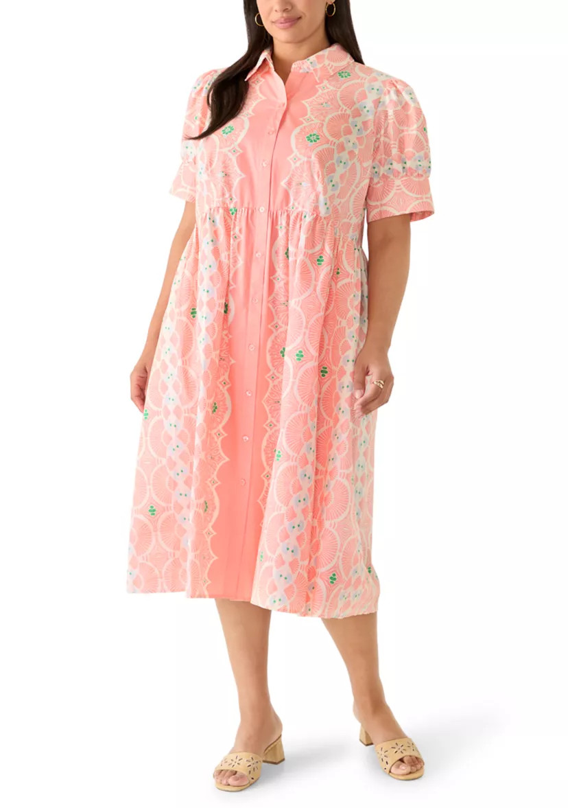Plus Size Short Sleeve Poplin Shirtdress | Belk