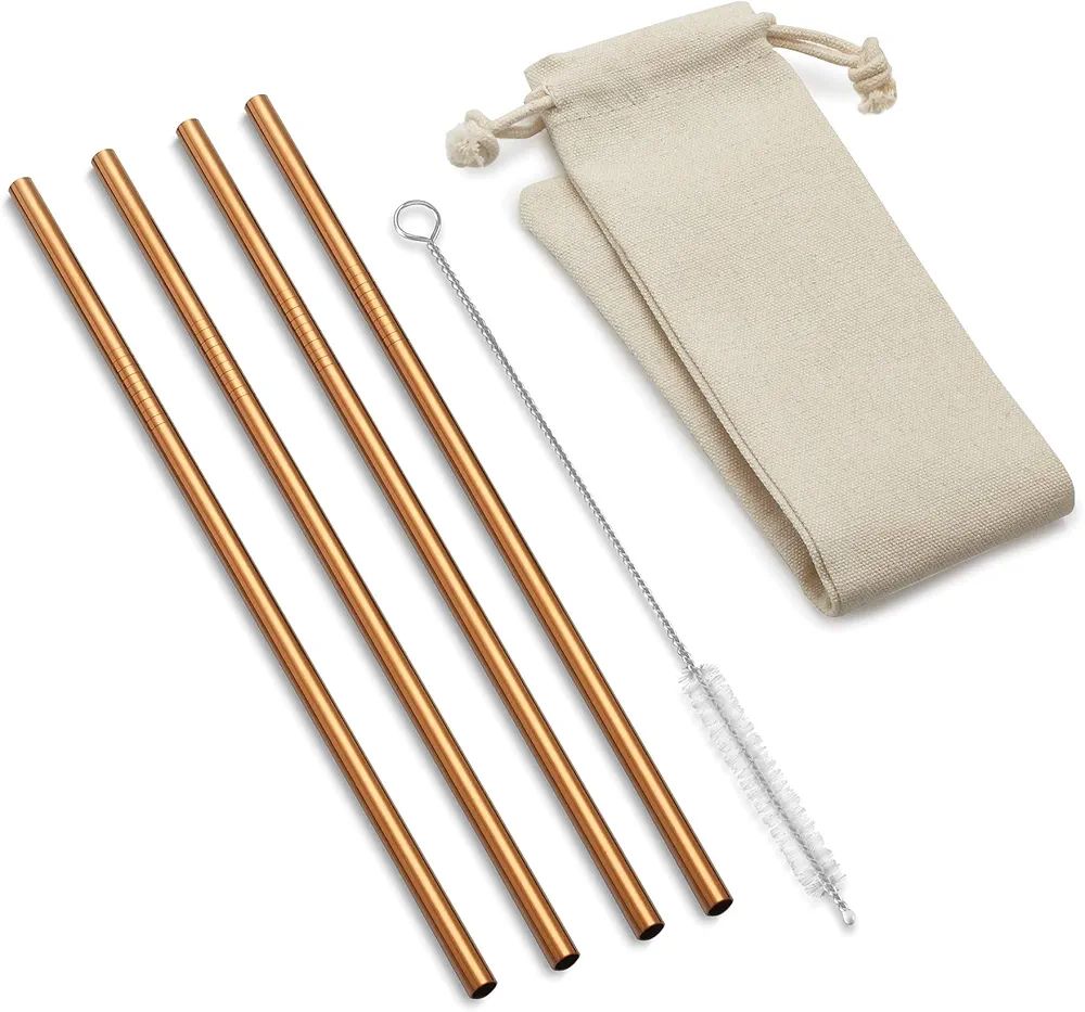 Outset Copper Straight Reusable Straws, 1 x 3.5 x 8.5 inches | Amazon (US)