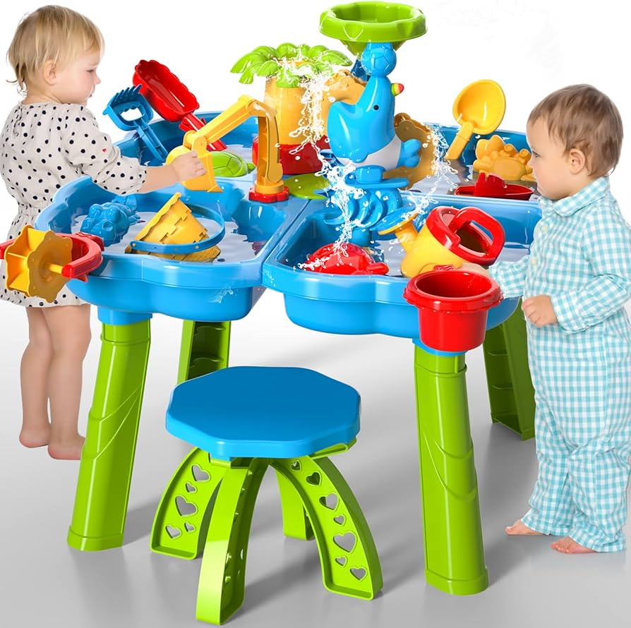 Bennol Kids Water Table for Toddlers 1-3, 4 in 1 Outdoor Toys for Kids Toddlers Boys Girls, Water... | Amazon (US)