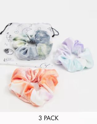 Daisy Street scrunchies in tie dye 3 pack | ASOS (Global)