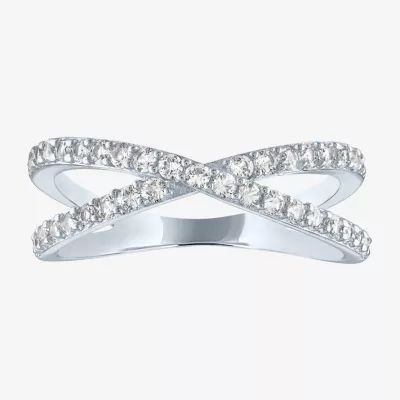 Limited Time Special! Lab Created White Sapphire Sterling Silver Crossover Band | JCPenney
