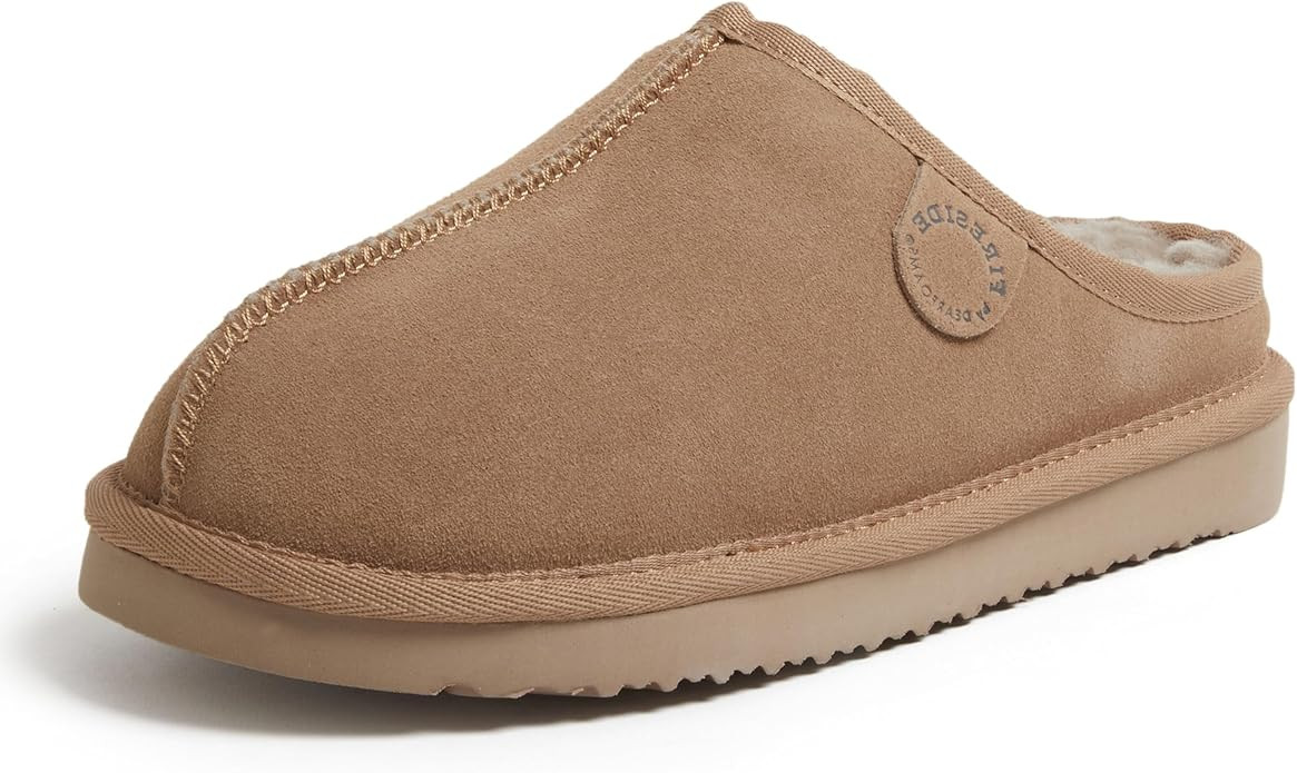 Fireside by Dearfoams Women’s Greta Genuine Shearling Clog Slippers, 100% Natural Suede Clogs f... | Amazon (US)