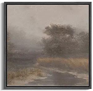 MUDECOR Framed Canvas Print Wall Art Moody Evening Landscape with Trees and Marshland Atmospheric... | Amazon (US)
