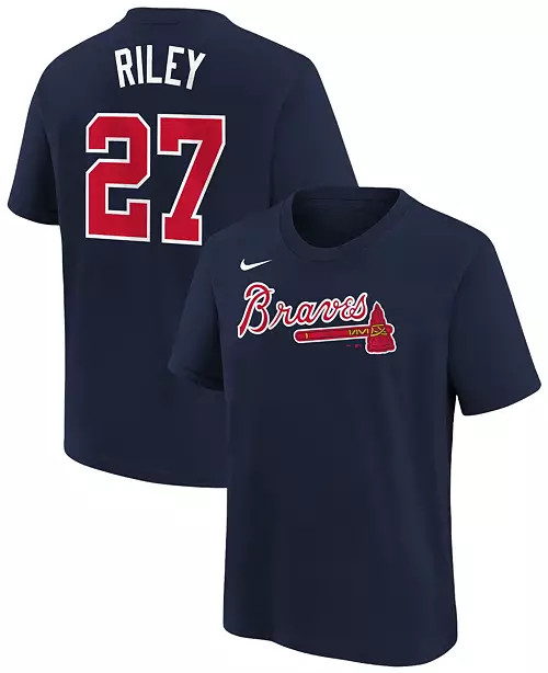 Nike Youth Atlanta Braves Austin Riley #27 Navy T-Shirt | Dick's Sporting Goods