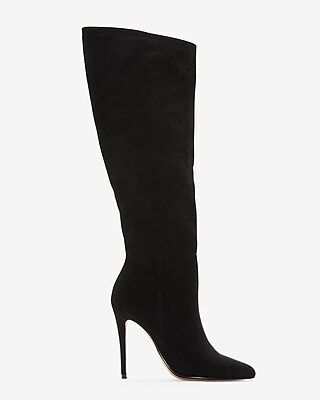 Knee High Asymmetrical Shaft Boots Black Women's 6.5 | Express