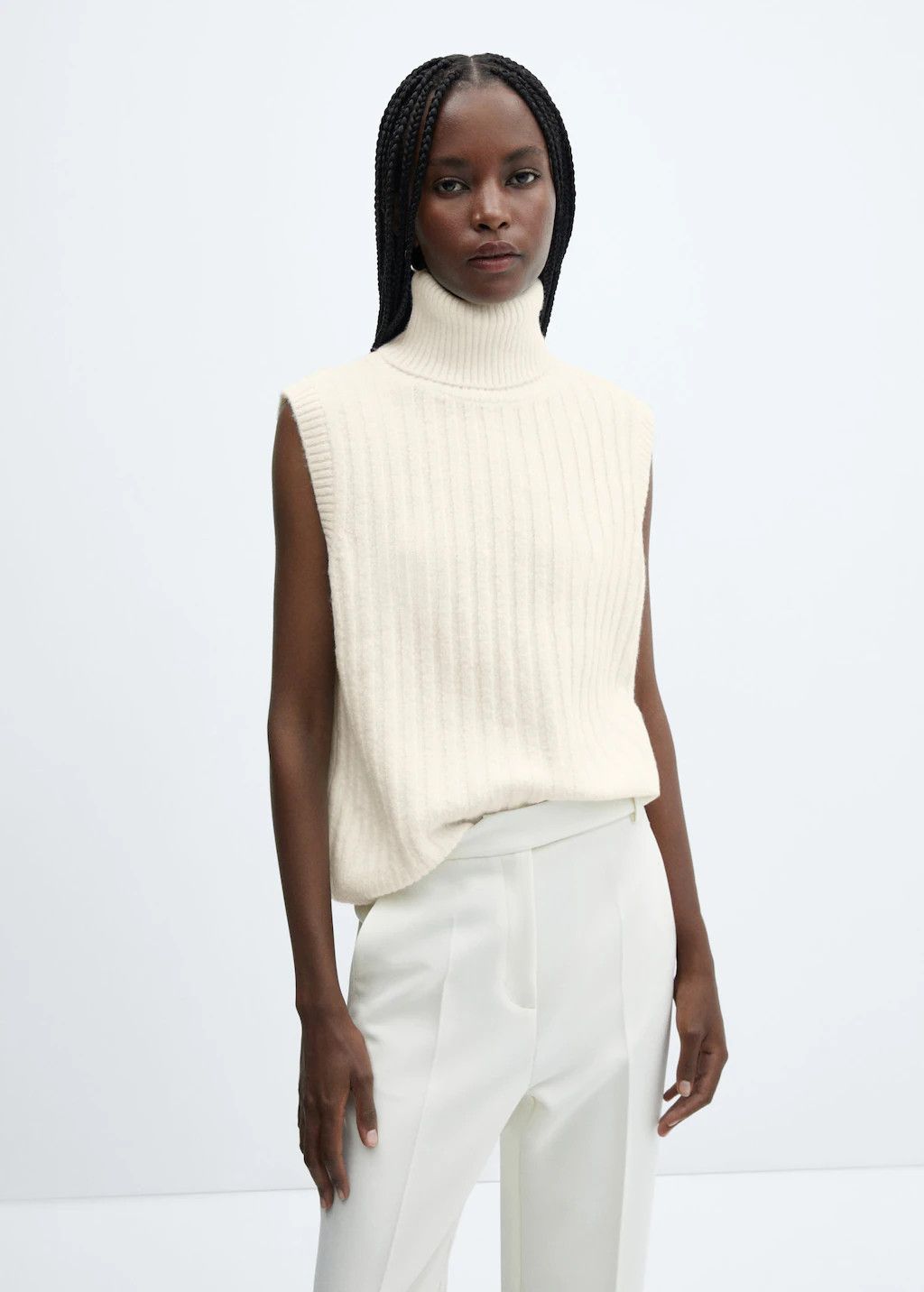 Ribbed turtleneck vest | MANGO (US)