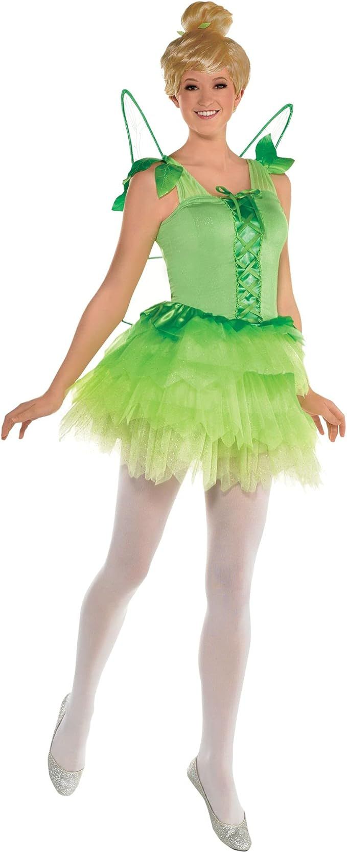 Party City Tinker Bell Halloween Costume for Women, Peter Pan, Medium, Includes Dress and Wings | Amazon (US)