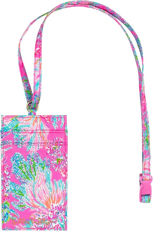 Lilly Pulitzer Pink Lanyard with ID Holder, Keychain Wallet for School or Office, Badge Holder wi... | Amazon (US)