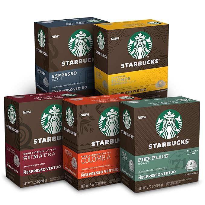 Starbucks by Nespresso Favorite Variety Pack Coffee & Espresso (44-count single serve capsules, c... | Amazon (US)