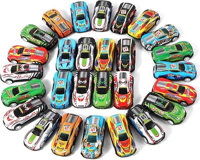 28 Pack Pull Back Cars for Kids, Mini Vehicles Toy Bulk Party Favor Race Cars Toys, Goodie Bag St... | Amazon (US)