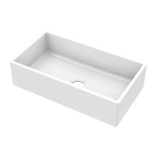IPT Sink Company Fireclay 33 in. Single Bowl Apron-Front Farmhouse Kitchen Sink-IPTFC33PLN8 - The... | The Home Depot