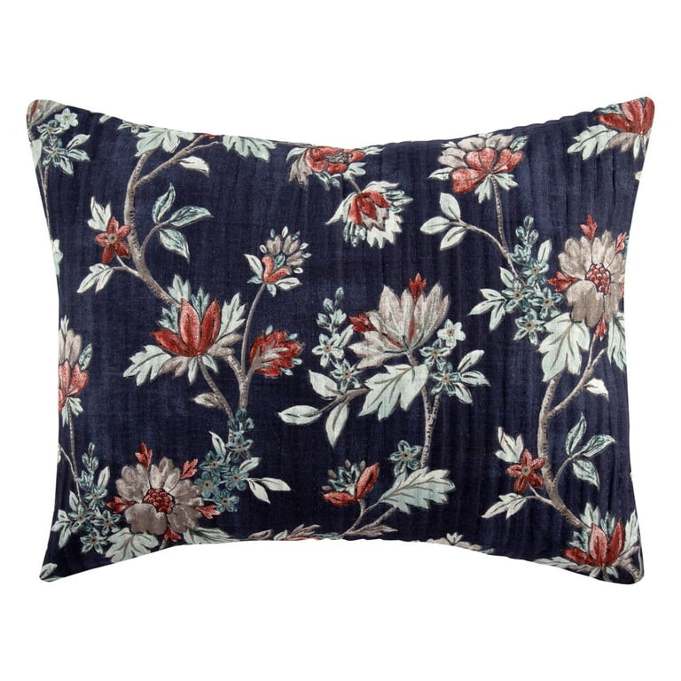 Mainstays Garment Wash Matelasse Sham, Navy Print, King, 1 pack | Walmart (US)