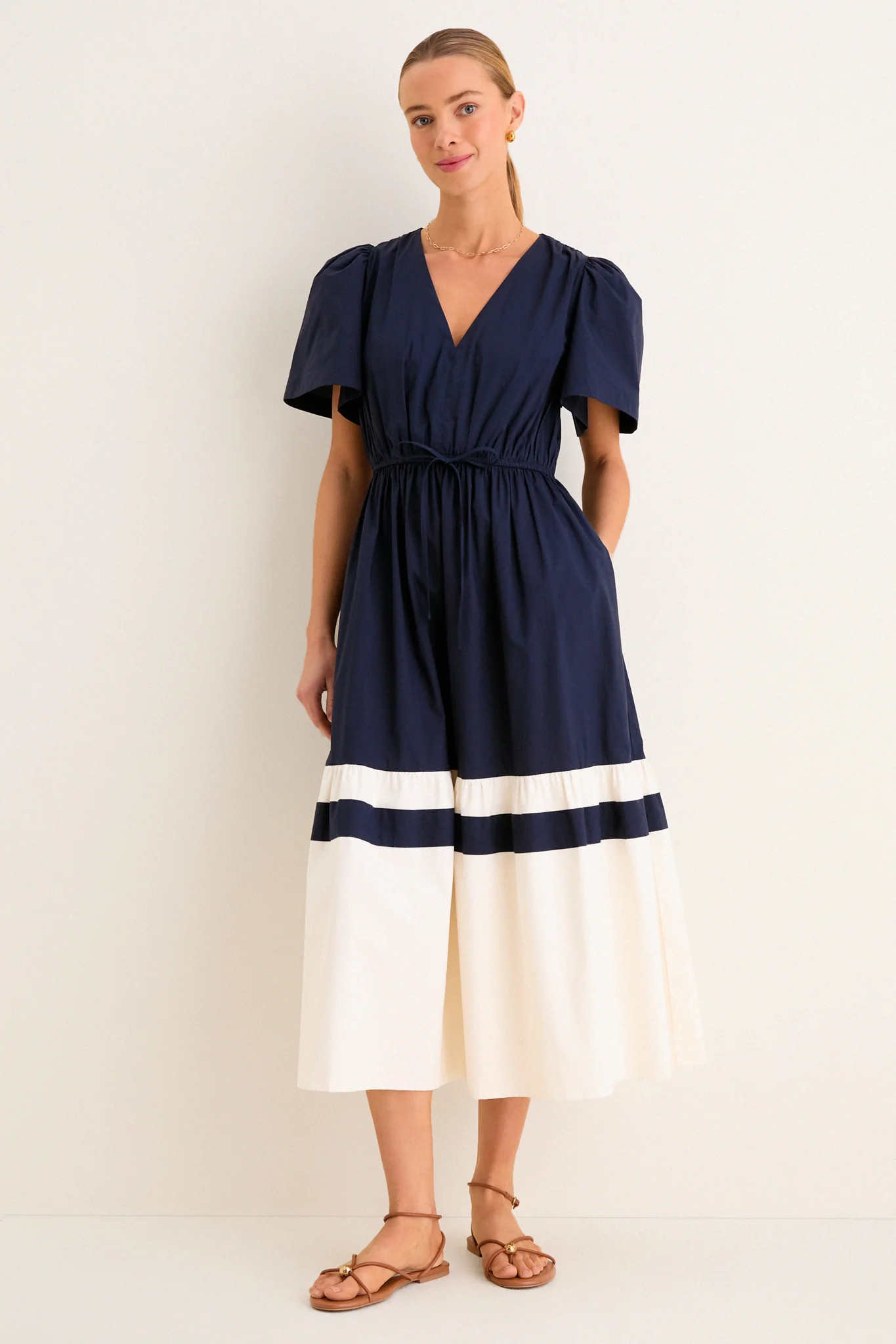 Navy and Cream Mitchell Dress | Tuckernuck (US)