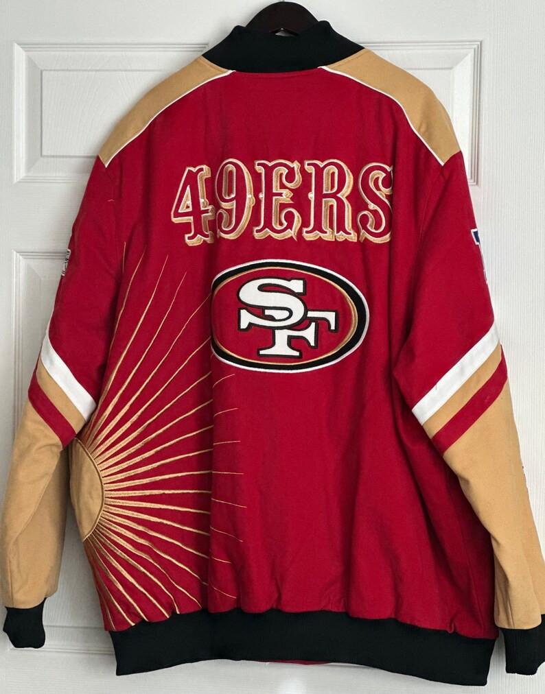 Men's San Francisco 49ers NFL Red Full-Snap Varsity Jacket 4XL/4XG | Etsy (US)
