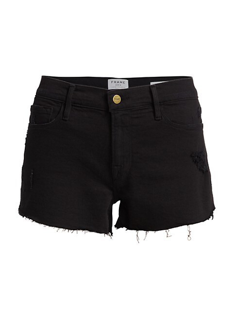 Le Cut-Off Tulip-Hem Denim Shorts | Saks Fifth Avenue