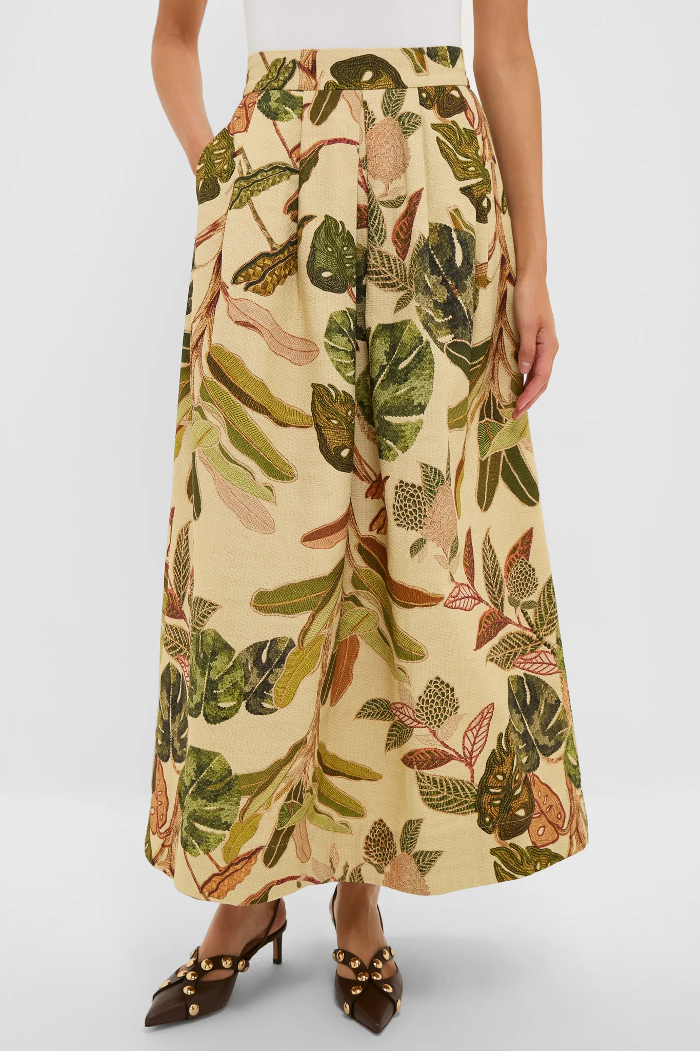 Forest Print Forest Pleated Midi Skirt | Tuckernuck (US)