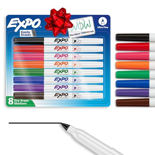 EXPO Dry Erase Markers, Low Odor Ink, Assorted Colors, Ultra Fine Tip, 8 Count - Whiteboard, Cale... | Amazon (US)