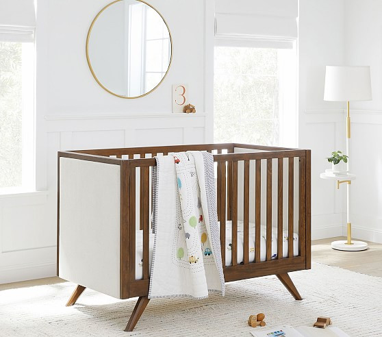 Wright Upholstered Convertible Crib | Pottery Barn Kids