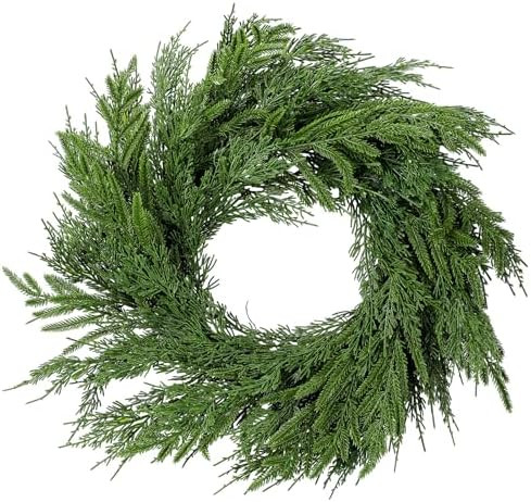 24" Christmas Wreath Artificial Large Wreath Christmas Decoration for Front Door Real Touch Artif... | Amazon (US)