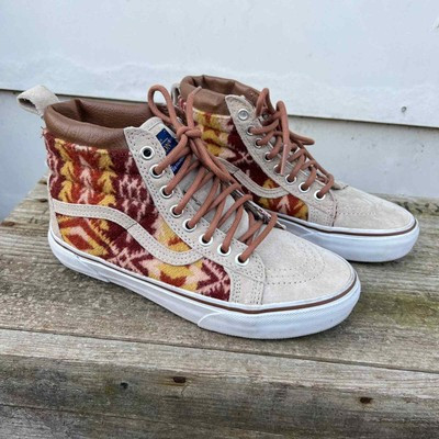 Pendleton x Vans high top lace up aztec print faux fur lined sneakers Womens 6.5 | eBay US