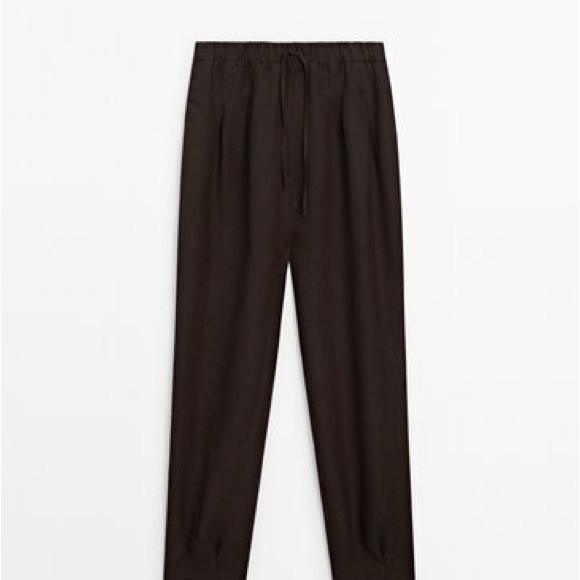 Massimo Dutti 100% linen barrel suit trousers with darts | Poshmark