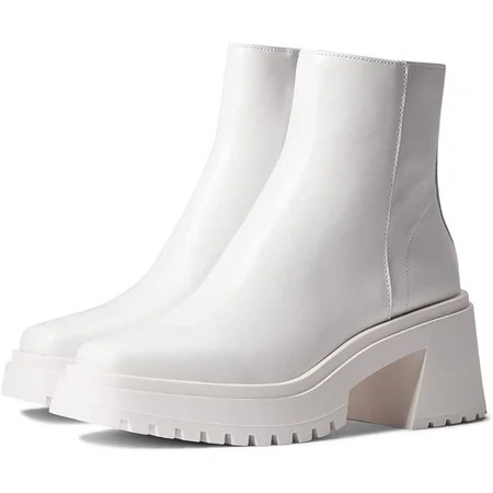 Steve Madden Womens Fella Ankle Boot 8 White Leather | Walmart (US)