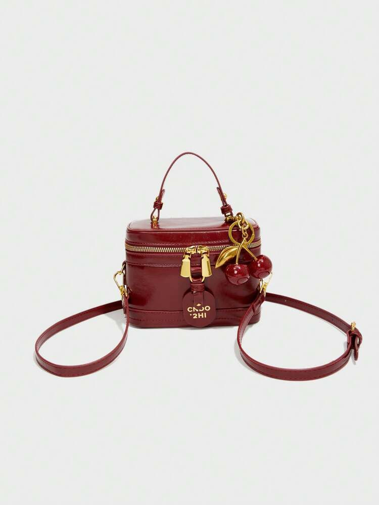 Fashion New Elegant Temperament Solid Color Pu Fabric Portable Square Bag, Minipu Bag, Pure Water... | SHEIN