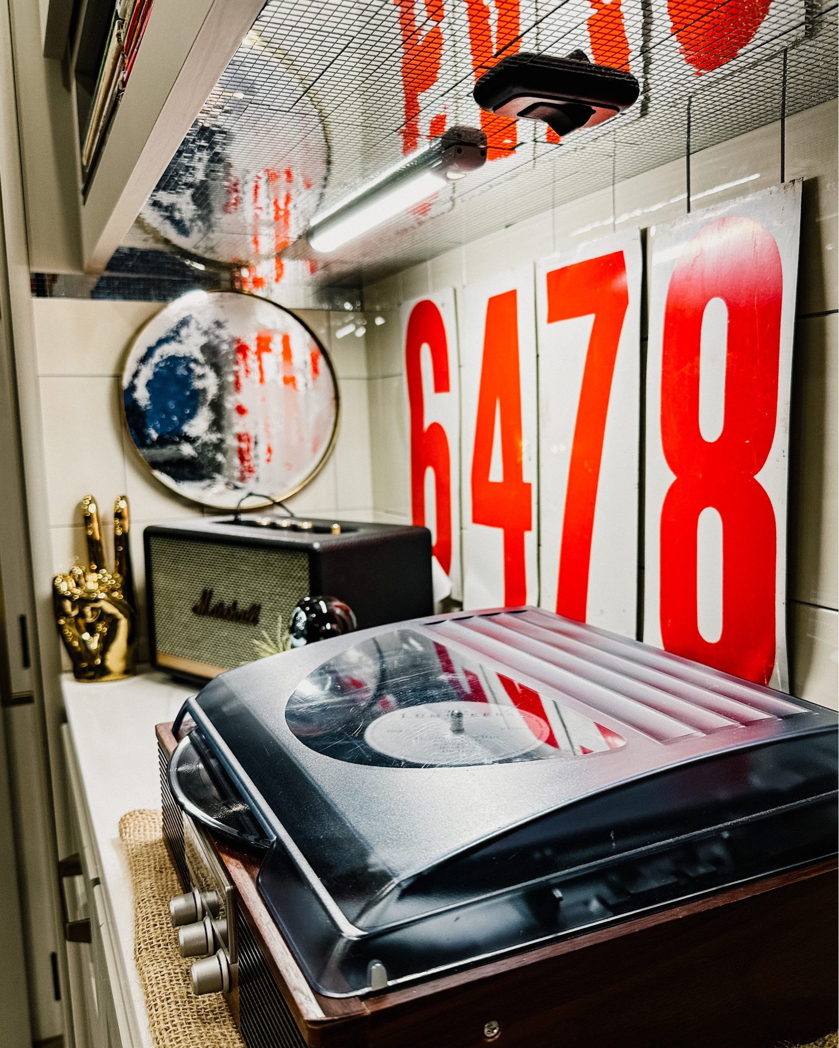 Vinyl Bar corner is shaping up in our RV 
🪩

#LTKhome