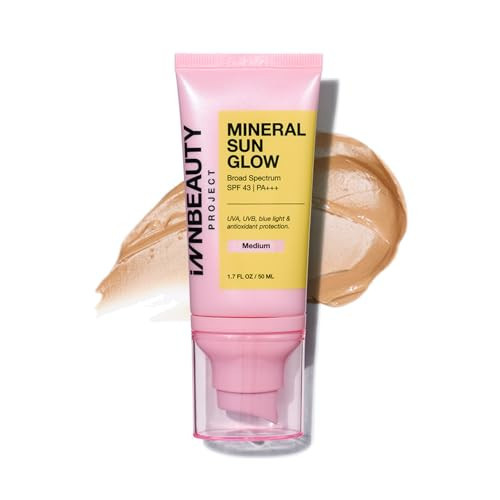 INNBEAUTY PROJECT Mineral Sun Glow Broad Spectrum Sunscreen SPF 43 PA+++ with Peptides, Medium Tint, 1.7 OZ (50ml) | Amazon (US)