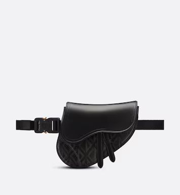 Mini Saddle Bag Black CD Diamond Canvas and Smooth Calfskin | DIOR | Dior Couture