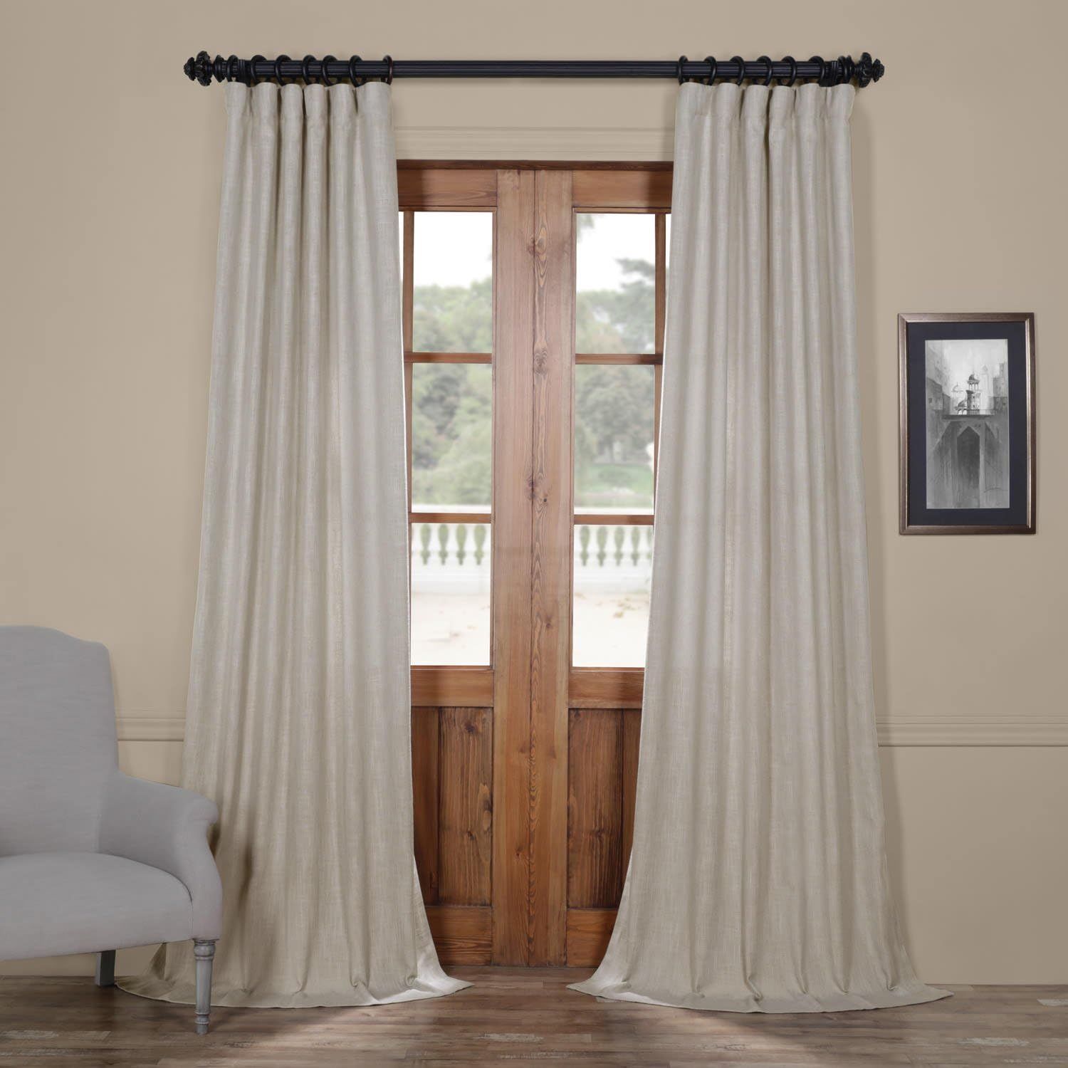 HPD Half Price Drapes FHLCH-VET13197-108 Heavy Faux Linen Curtain (1 Panel), 50 X 108, Ash Grey | Amazon (US)
