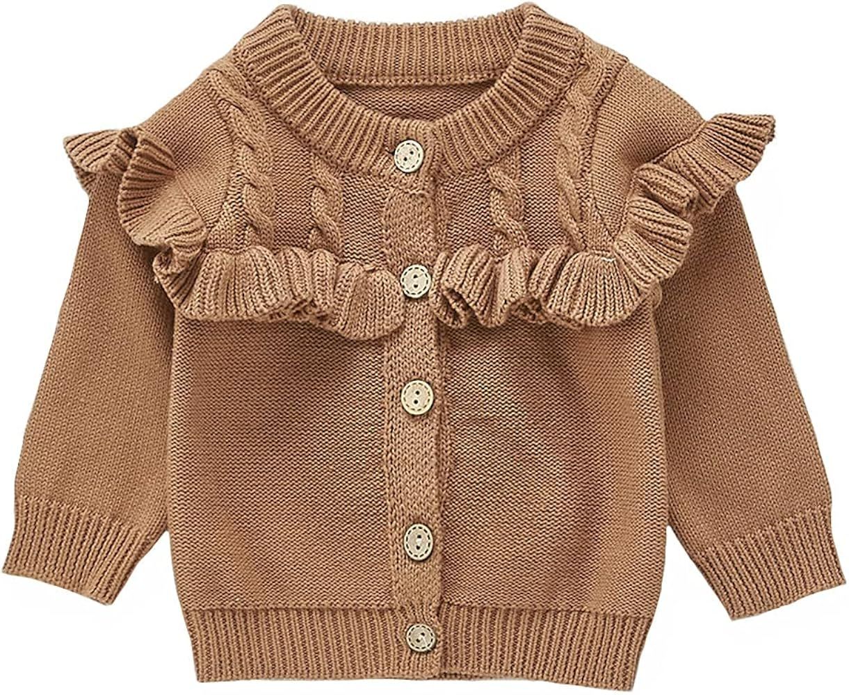 Simplee kids Baby Sweater Cable Knitting Thick Baby Unisex Cardigan for Autumn Fall 3-24 Months | Amazon (US)