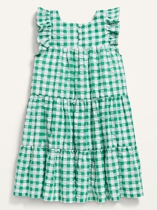 Fit &#x26; Flare Ruffle-Trim Seersucker Gingham Dress for Toddler Girls | Old Navy (US)