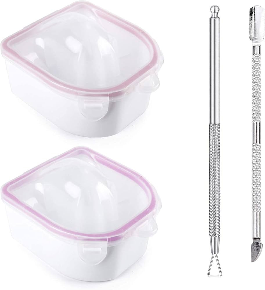 Nail Soaking Bowl, 2PCS Soak Off Gel Polish Dip Powder Remover Manicure Bowl with Triangle Cuticl... | Amazon (US)