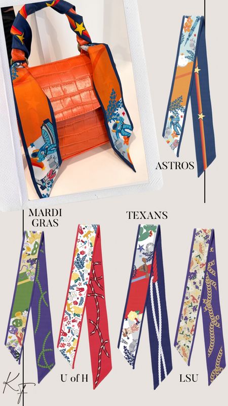 Accessories. Purse accessories. Purse scarf. Purse scarves. Houston Astros. Houston Texans. Mardi Gras. University of Houston. U of H. LSU. LSU tigers  

#LTKSeasonal #LTKstyletip #LTKitbag