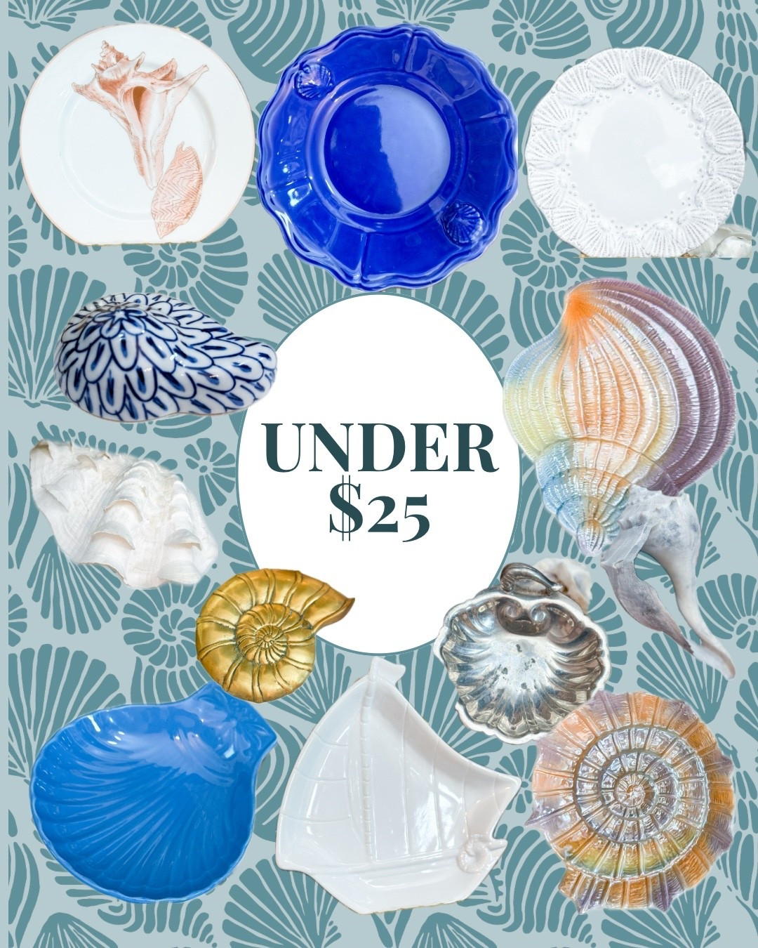 Neutral coastal vintage home decor from Etsy - all under $50! Shells, scallops, made in Italy and Portugal finds, Fitz and Floyd, boho chic Mid Century, burnt bamboo, brass shell, Italian box, gift for him

#LTKFindsUnder50 #LTKHome #LTKSeasonal