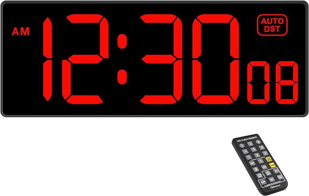 Soobest Digital Wall Clock with Seconds for Gym, Remote Countdown Timer Large LED Display 5 Dimme... | Amazon (US)
