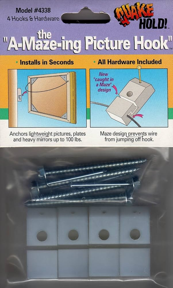 Quakehold! 4338 the A-Maze-ing Picture Hook (2-Pack) | Amazon (US)
