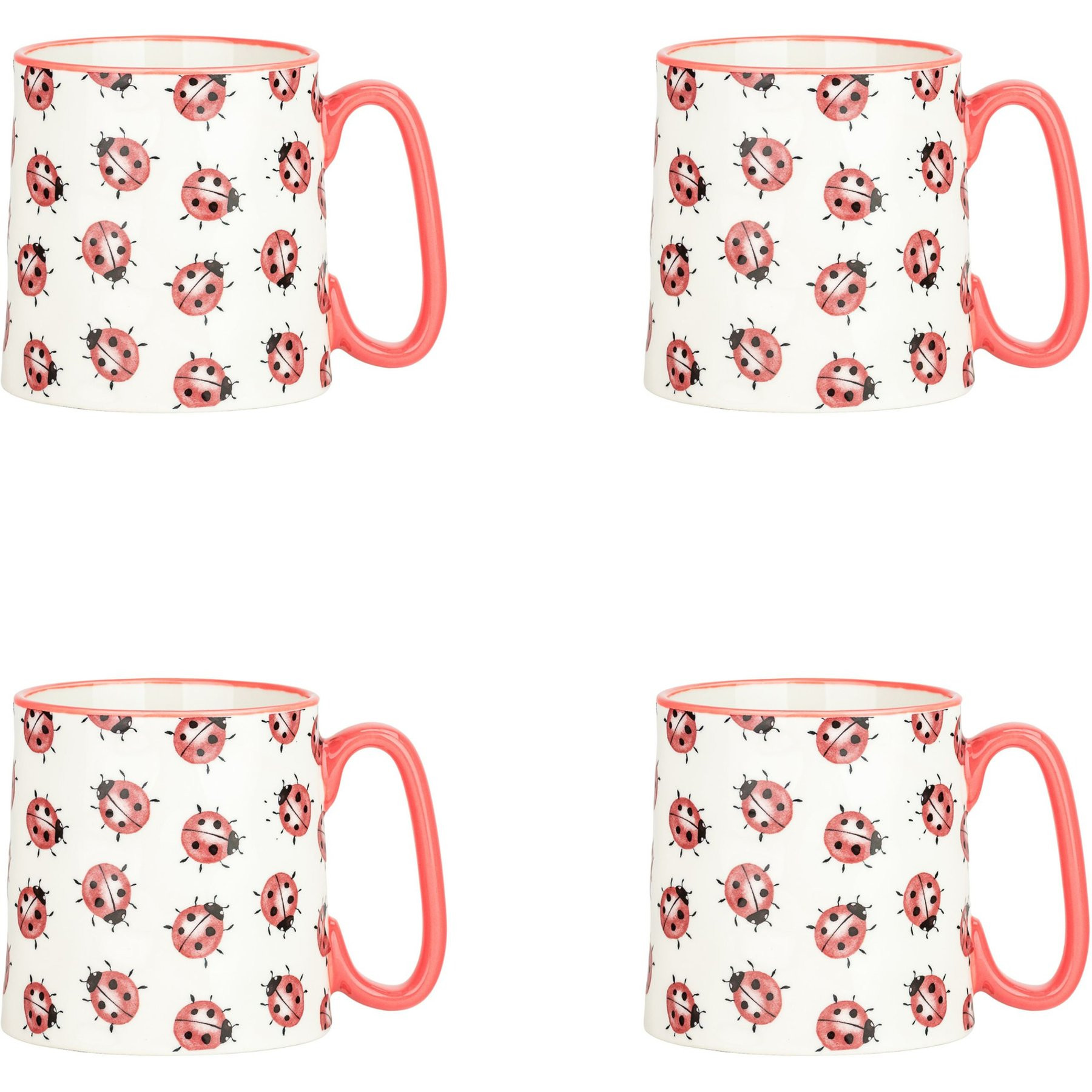 10 Strawberry Street Ladybug Bella Mug, 18-oz, 4 count | Chewy