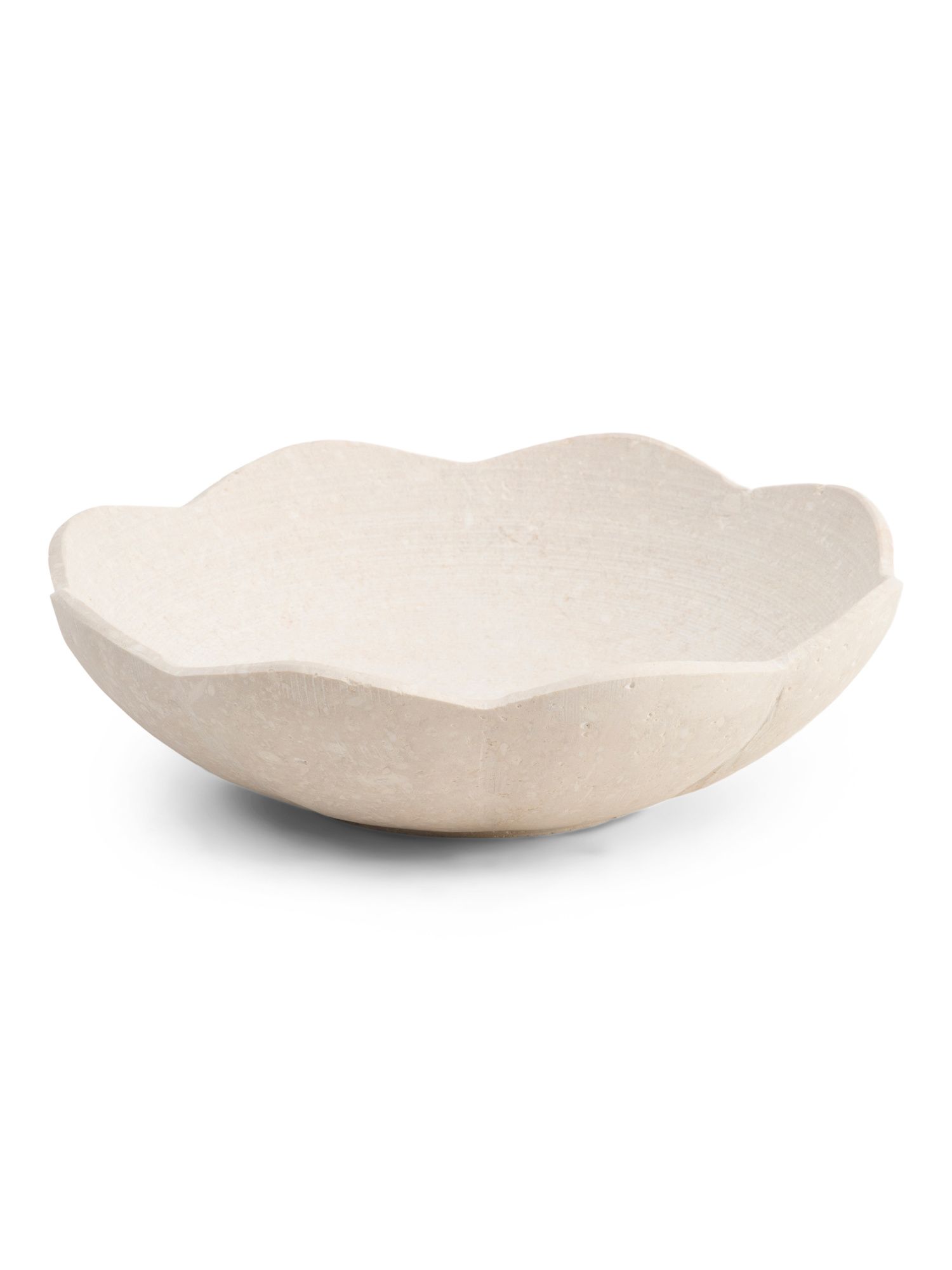 Travertine Scalloped Fruit And Nut Bowl | TJ Maxx