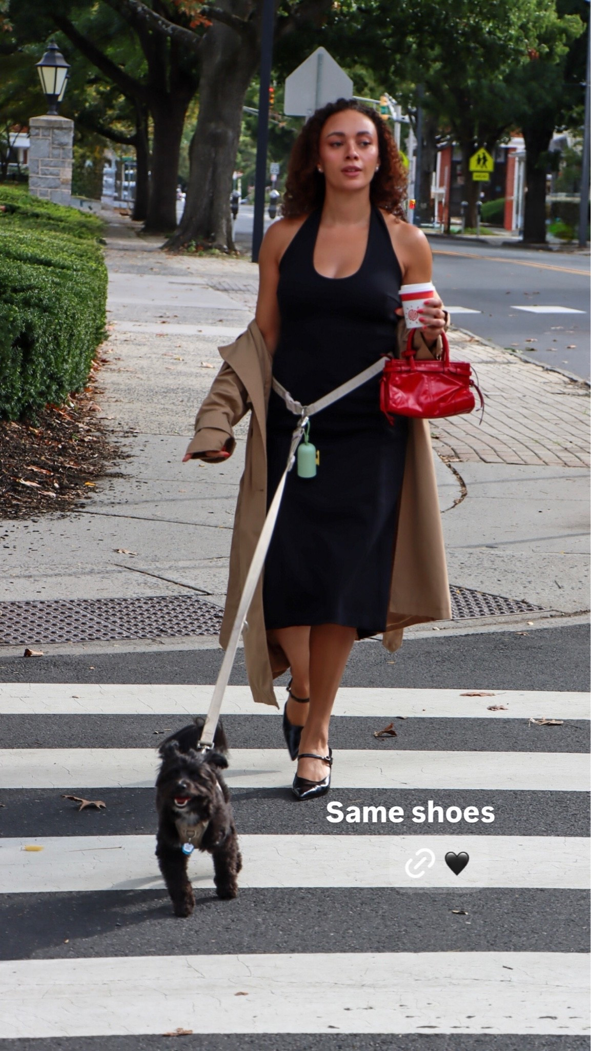 Fall OOTD! Black halter midi dress paired with my go to trench coat from Abercrombie. I’ve had this one for years now!

#LTKootd #LTKSeasonal