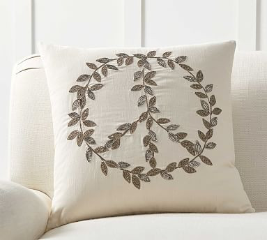 Peace Leaves Embellished Pillow Cover | Pottery Barn (US)
