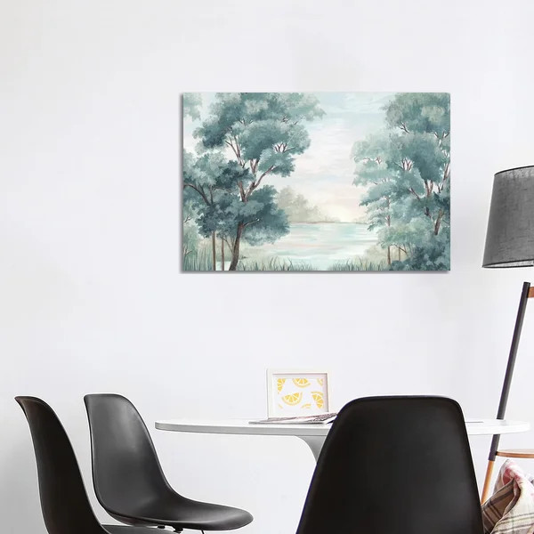 Calm Forest River On Canvas by Eva Watts Painting | Wayfair North America