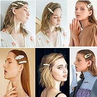 10 PCS Pearl Hair Barrettes for Women Girls, Fashion Sweet Artificial Pearl Hair Clips Geometric ... | Amazon (US)