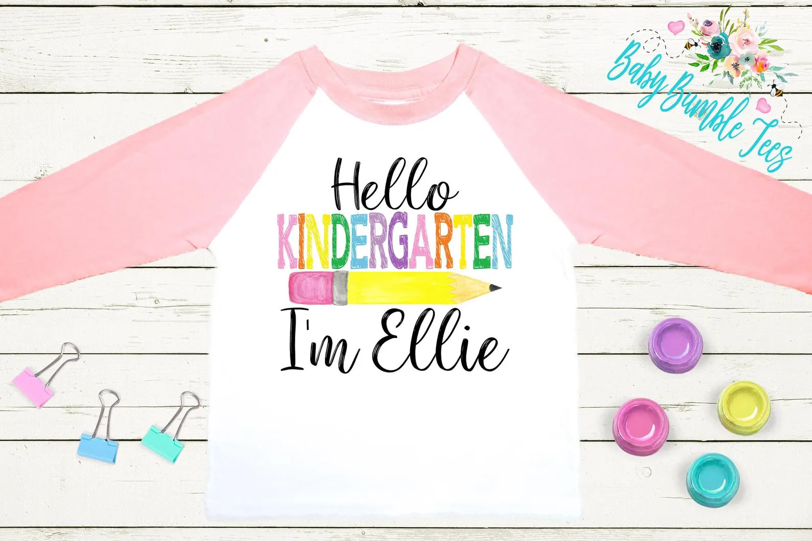Girls Back to School Shirt – Personalized First Day of School Tee – Custom Name Preschool or ... | Etsy (Global)