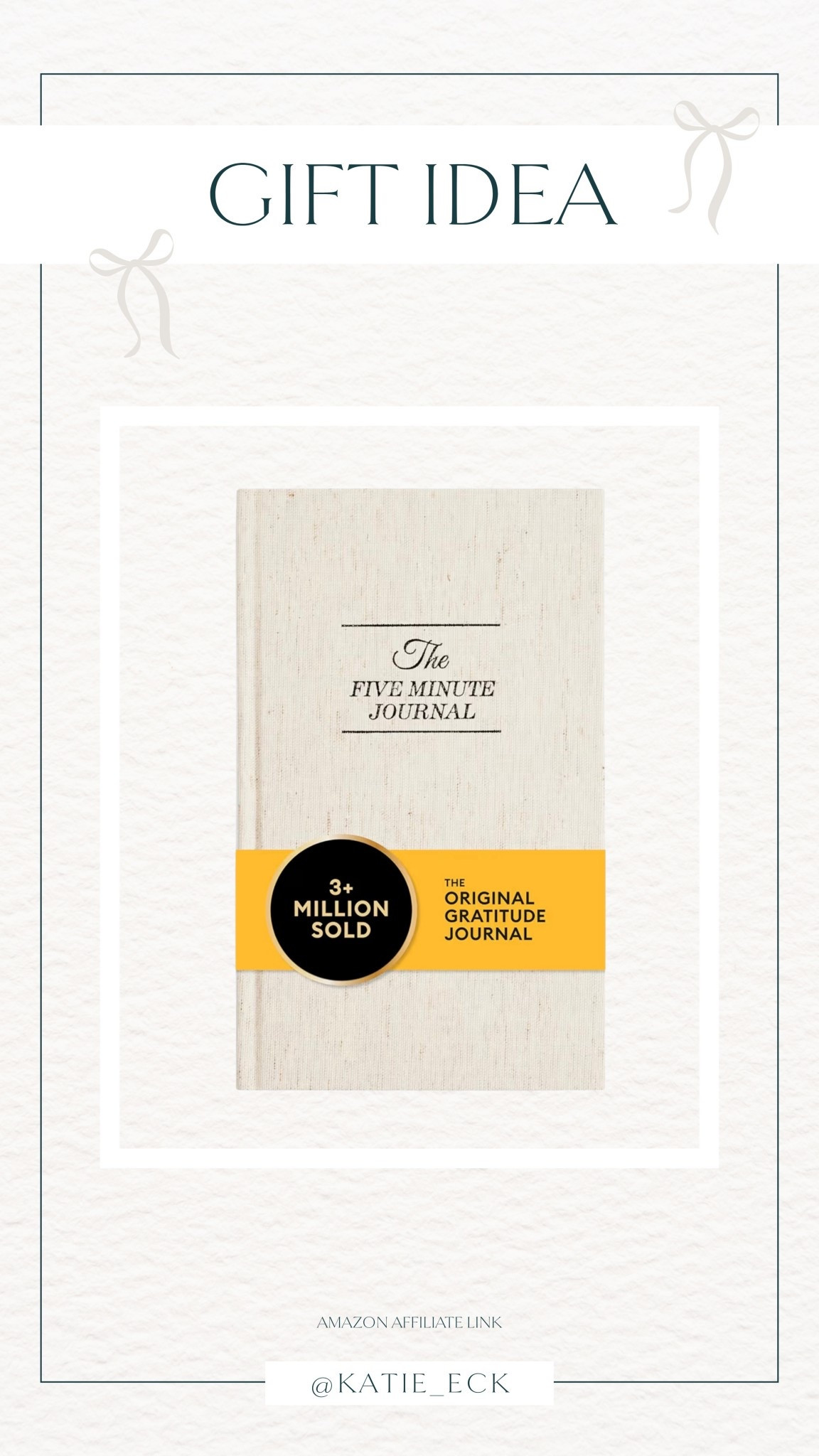 The five minute journal ✨

Perfect for busy mornings and winding down at night

Gift guide for her // stocking stuffer idea // Christmas present 

#LTKmomlife #LTKGiftGuide #LTKmorningroutine