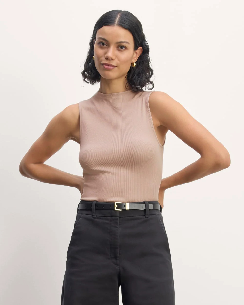 The Luxe Rib Funnel-Neck Tank | Graystone | Everlane