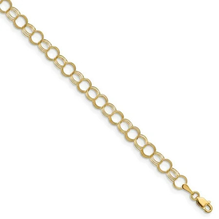 14k Yellow Solid Gold Chain Bracelet with Secure Lobster, 7 Inch | Walmart (US)