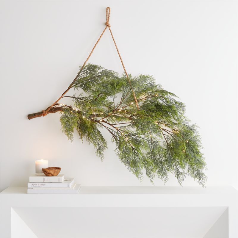 Pre-Lit Faux Hanging Tree Branch Decor | Crate and Barrel | Crate & Barrel