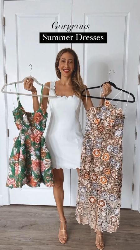 Gorgeous and feminine summer dresses 
Perfect for a wedding guest outfit and dinner 
Run true to size 
I am wearing a size small on all 
I am 5’9” for your reference 


#LTKstyletip #LTKwedding #LTKtravel